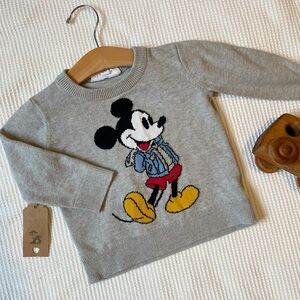 GAP Disney Gray Sweater with Mickey Mouse Design